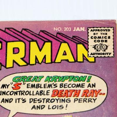 SUPERMAN #203 c. 1968 DC Comics Silver Age  Comic Book #710-22