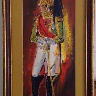 SIGNED TROOP LEGIONNAIRE PAINTING 24 X 11