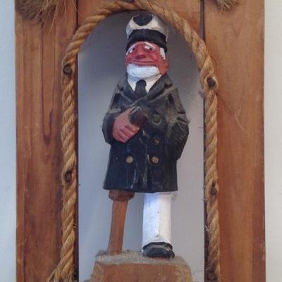 Pirate peg leg wall hanging figurine 10 x 6