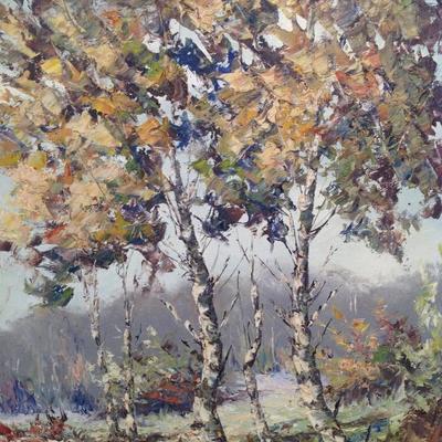 Signed GAROT Painting Depicts - Falling Leaves Image