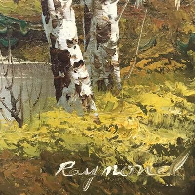 Signed RAYMOND Oil Painting 28 H X 24 W