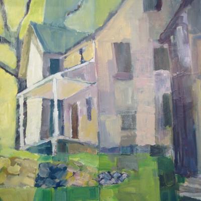 Carol Tumey Signed Painting of House 42 x 50.