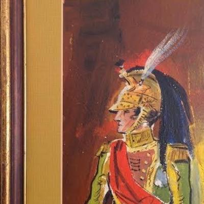 SIGNED TROOP LEGIONNAIRE PAINTING 24 X 11