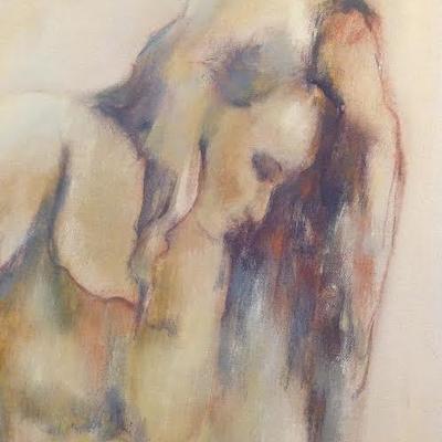 SIGNED NUDE OIL PAINTING 50 X 37