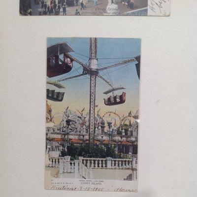 Vintage 4 Post Cards of Coney Island Framed c. 1905
