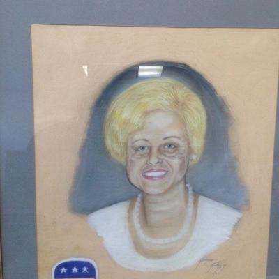 Vintage Signed Herman J - Portrait - Gov. Ann Richards