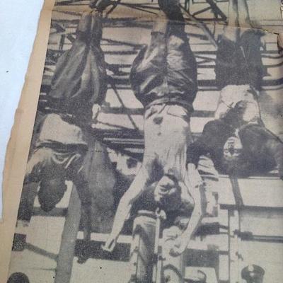 Mussolini Hanging & Hitler Dead NYJournal 1945