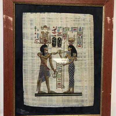 Signed Egyptian Papyrus Painting Guarantee Certificate