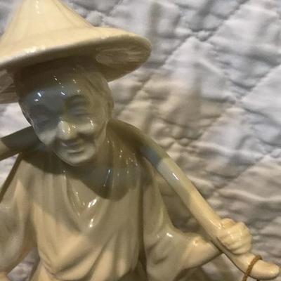 Chinese Water Carrier Figurine 12 H.