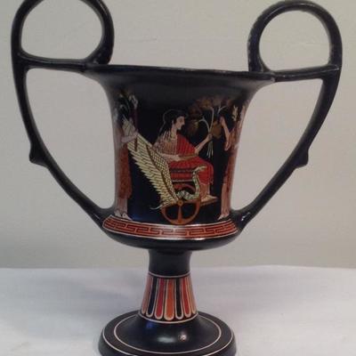 Greek Vase Triptolemos Twin Handle 10 H