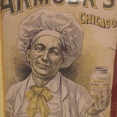 Vintage Framed Poster (Armours) Chicago...11 x 9