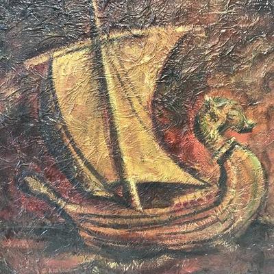Nordic Sail boat Painting 20 x 16