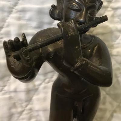 Indian figurine playing flute statue 12 H