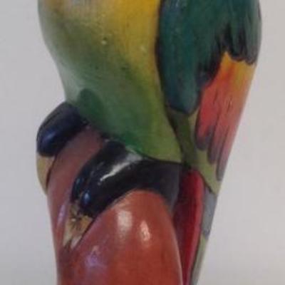 Wood standing parrot 13H
