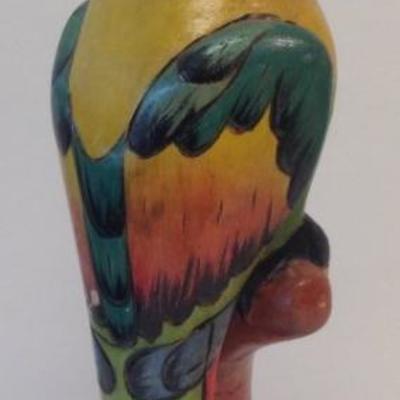 Wood standing parrot 13H