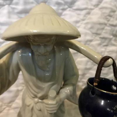 Chinese Water Carrier Figurine 12 H
