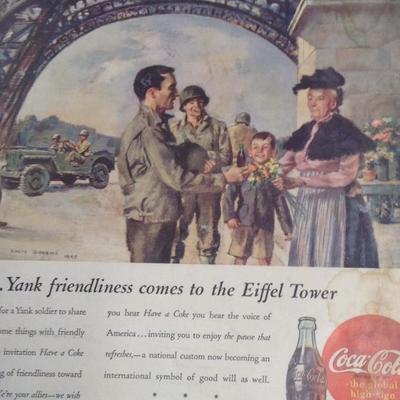 Coca Cola 1945 WW 11 Advertisement 14 x 10
