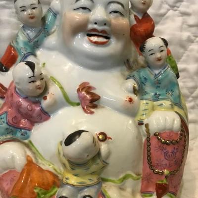 Vintage Chinese Hotei 9 H X 9 W.