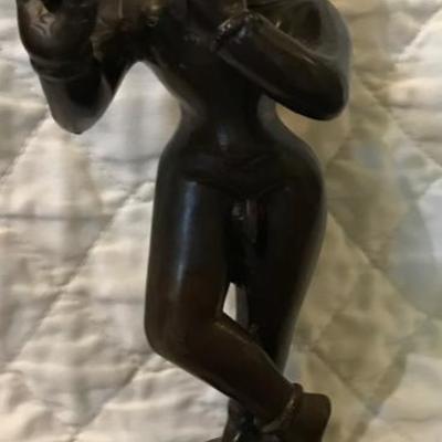 Indian figurine playing flute statue 12 H