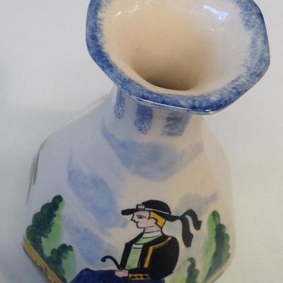 Vintage French Desvres Bud Vase 8 H