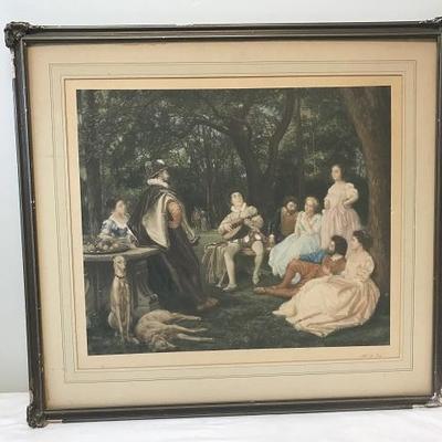 W. A Cox Color Lithograph 25 x 27