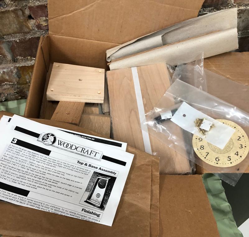 MISSION OAK MANTEL CLOCK KIT unassembled