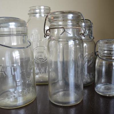 VINTAGE GLASS JARS