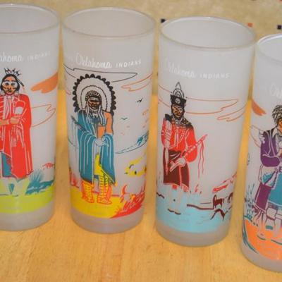 7 Oklahoma Indians Drinking Glasses