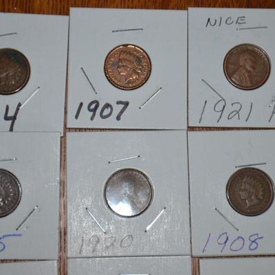 17 INDIAN HEAD AND WHEAT PENNY LOT
