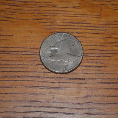 1858 FLYING EAGLE WHITE PENNY