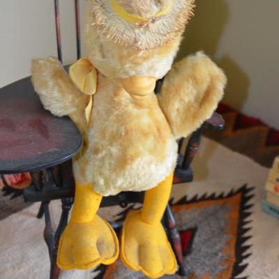 VINTAGE PLUSH DUCK WITH CHAIR