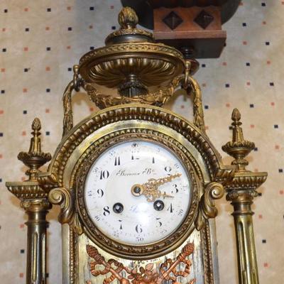 Antique Brass French Mantle Clock 19