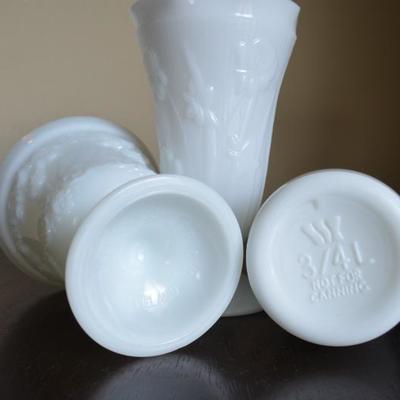 MILK GLASS LOT #1 THREE PCS.