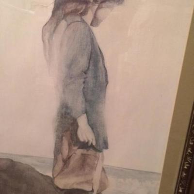 FRAMED B&W LONESOME GIRL PRINT DON'T JUMP