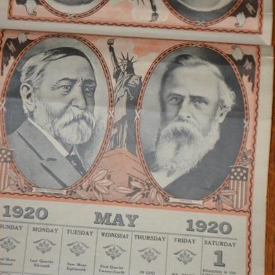 1920 calander our presidents post WWI