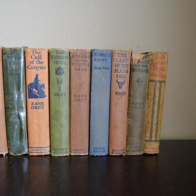 9 ZANE GREY HARD COVER BOOKS