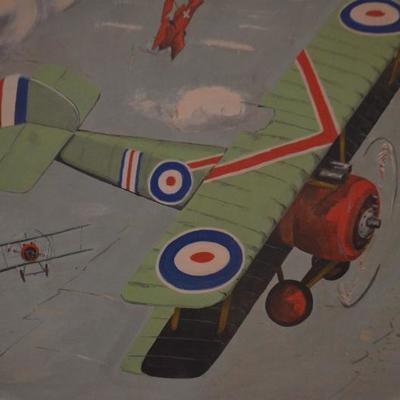 WWI MILITARY ART DOGFIGHT ON PLYWOOD