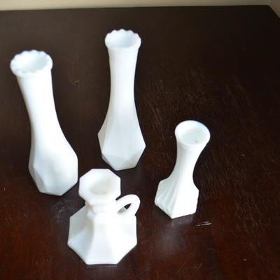 MILK GLASS LOT #2 FOUR PCS