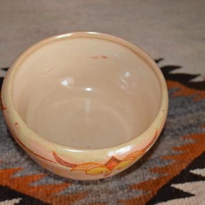 1930'S SIGNED HARRISON CLAY DECORATED BOWL 5" DIAMETER