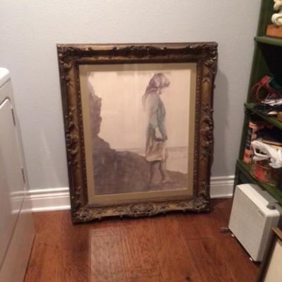 FRAMED B&W LONESOME GIRL PRINT DON'T JUMP