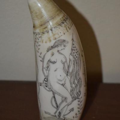 Scrimshaw Faux Whales Tooth
