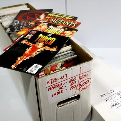 300 Comic Books Lot - Marvel 160, DC 60, Indie 80 - 1 Long Box #724-77