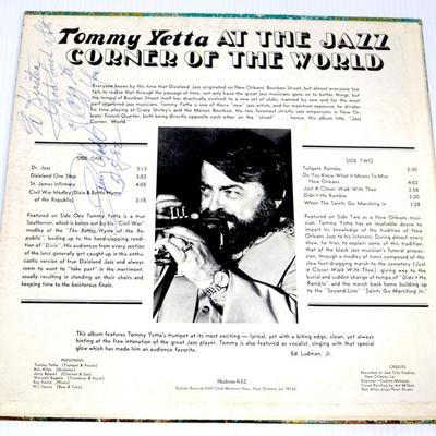 Tommy Yetta Autographed LP At The Jazz Corner Of The World Vinyl Record #724-64