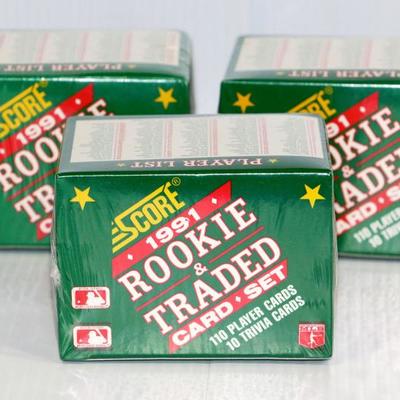 1991 SCORE ROOKIE & TRADED CARD SETS - 3 Packs Lot #724-17