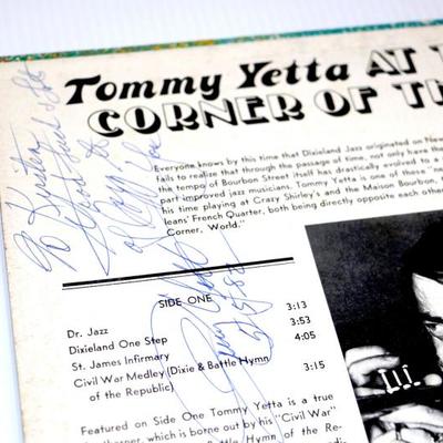 Tommy Yetta Autographed LP At The Jazz Corner Of The World Vinyl Record #724-64