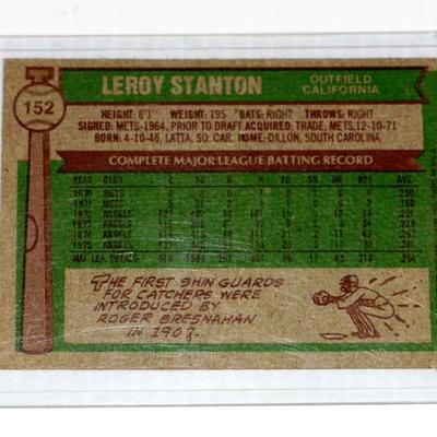 Leroy Stanton Autographed Baseball Card Topps #152 1976 Lot #724-23