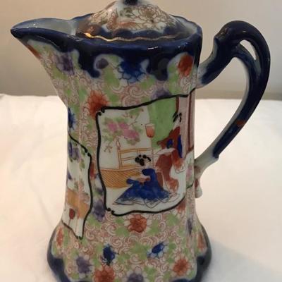 Japanese Blue Floral Tea Pot cover