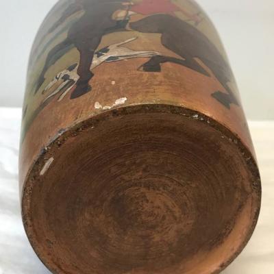 Vintage Poreclain Fox Hunting Vase