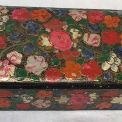 Vintage Floral Lacquer trinket Box