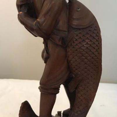 Chinese Fisherman Figurine